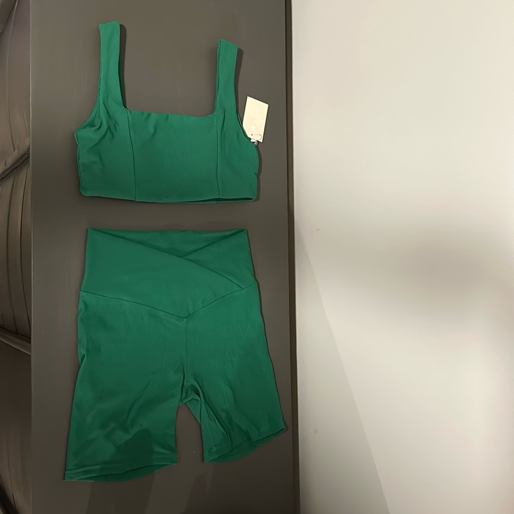 Wilo the Label Ribbed Short Set Emerald Green (NWT)